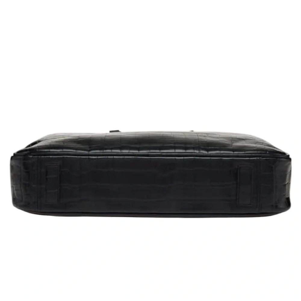 ♠️♠️♠️Ted Baker
Black Fabiann Croc-embossed Leather Document Bag - Picture 4 of 4